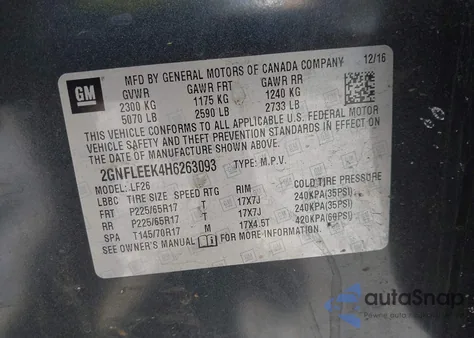 2017 Chevrolet Equinox Ls from USA, damaged, VIN 2GNFLEEK4H6263093